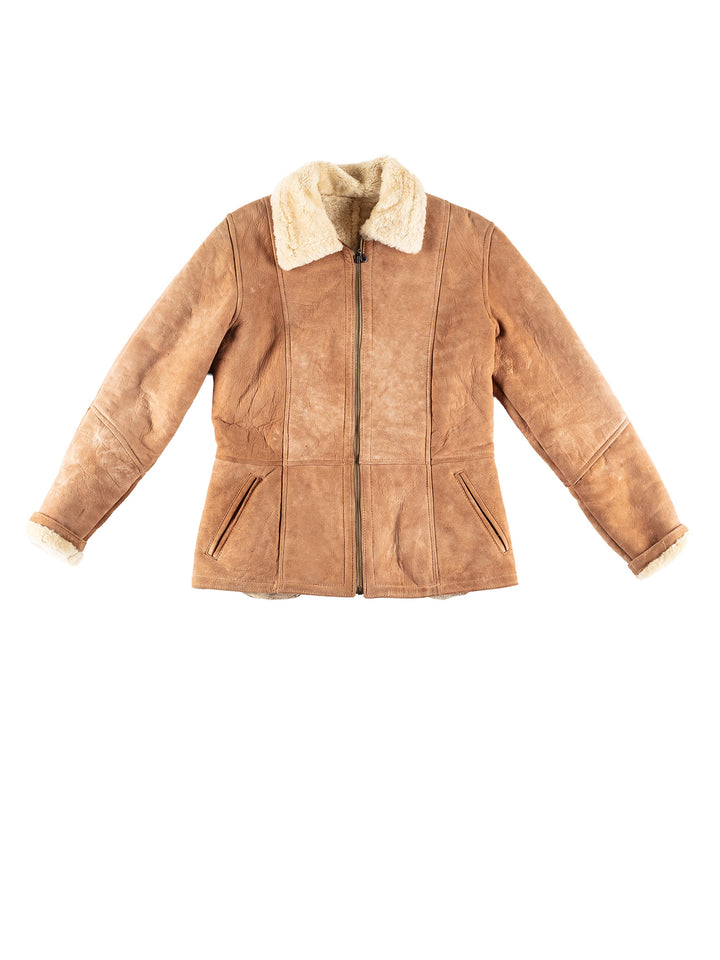 Vintage 70's Women Sheepskin Vest in BrownMN406