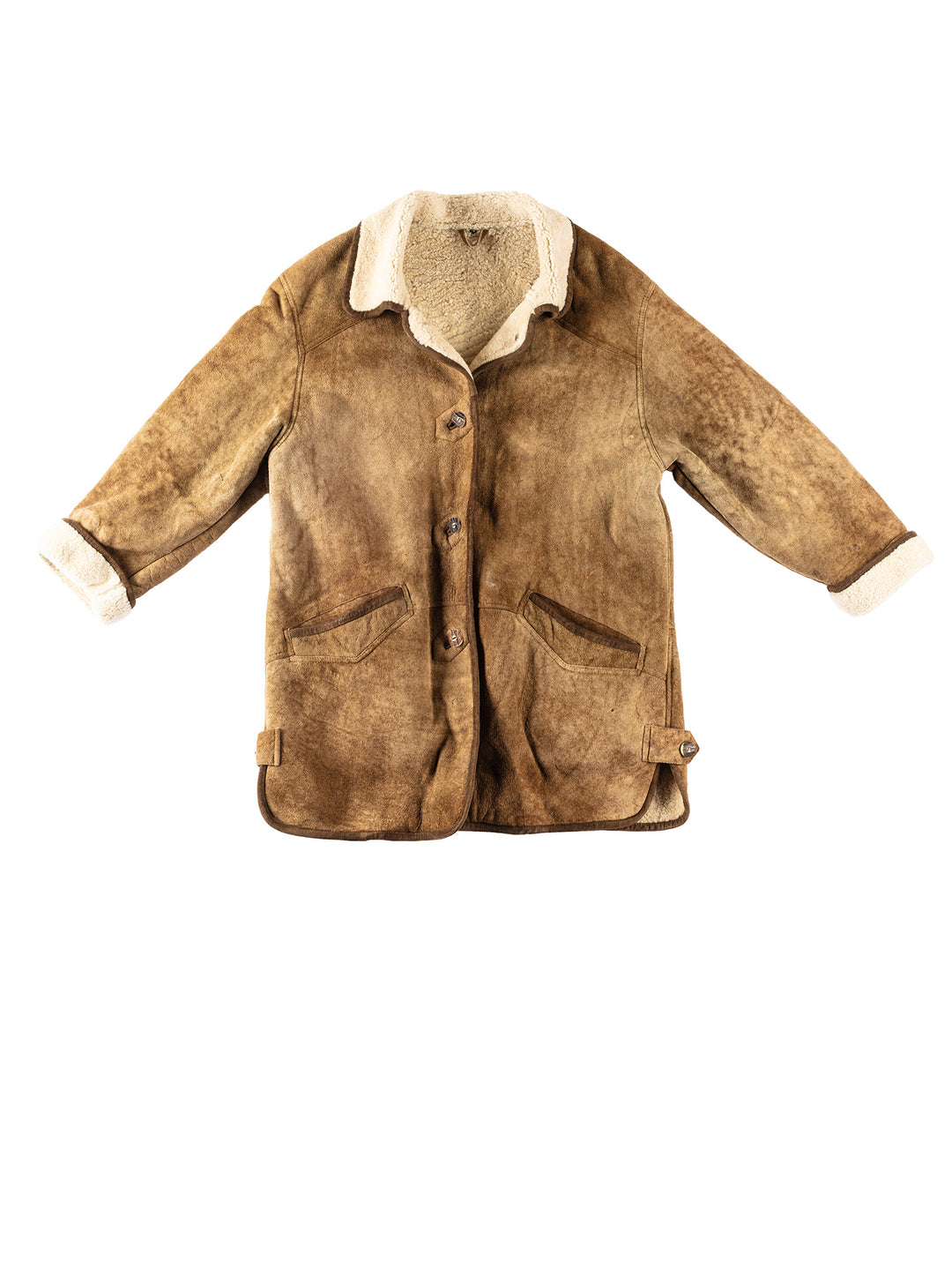 Vintage 80's Women Sheepskin Coat in BrownMN322
