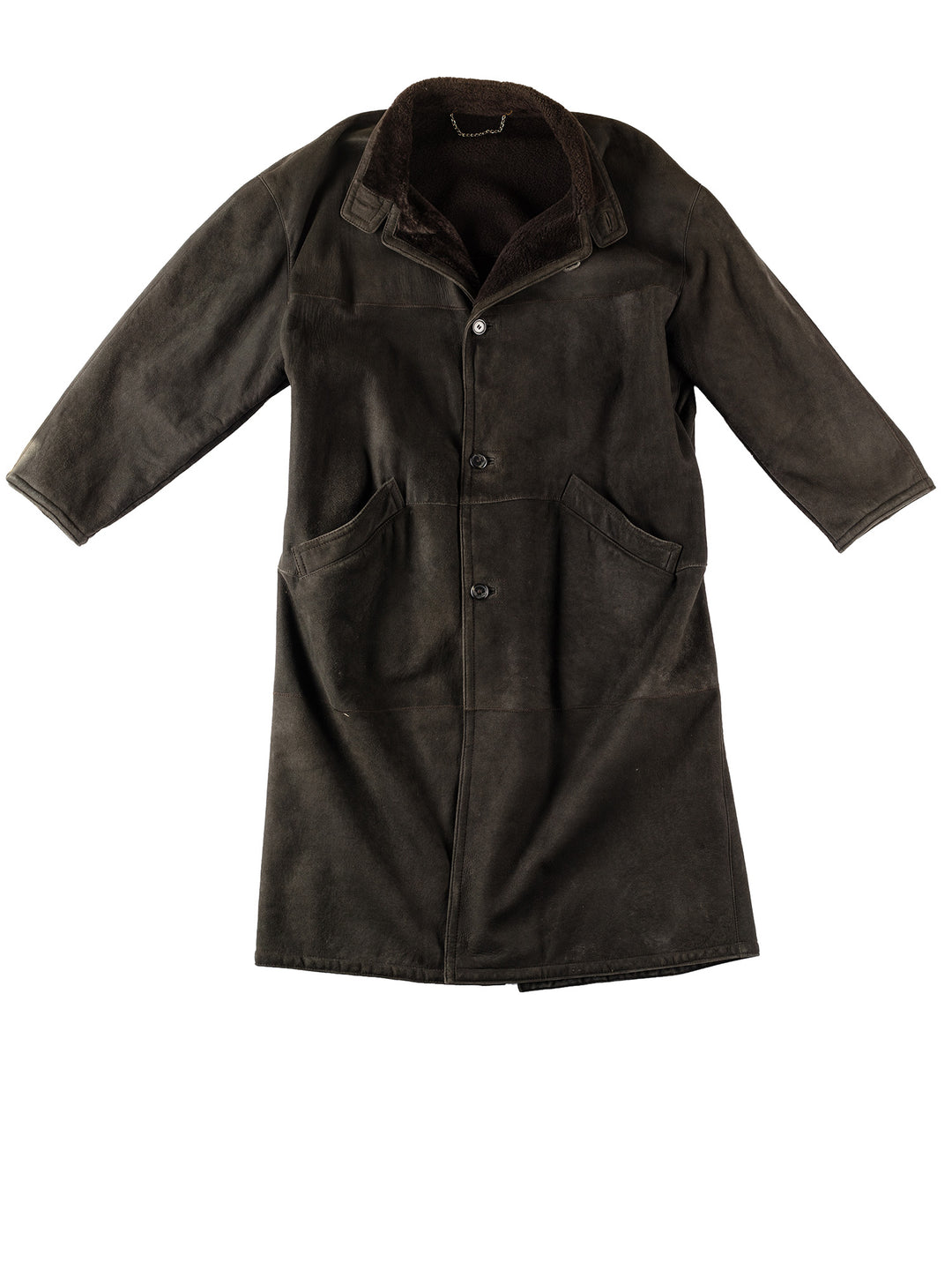 Vintage 80's Men Sheepskin Coat in KhakiVN312