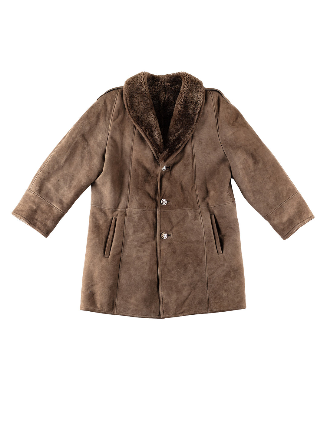 Vintage 80's Men Sheepskin Coat in BrownVN415
