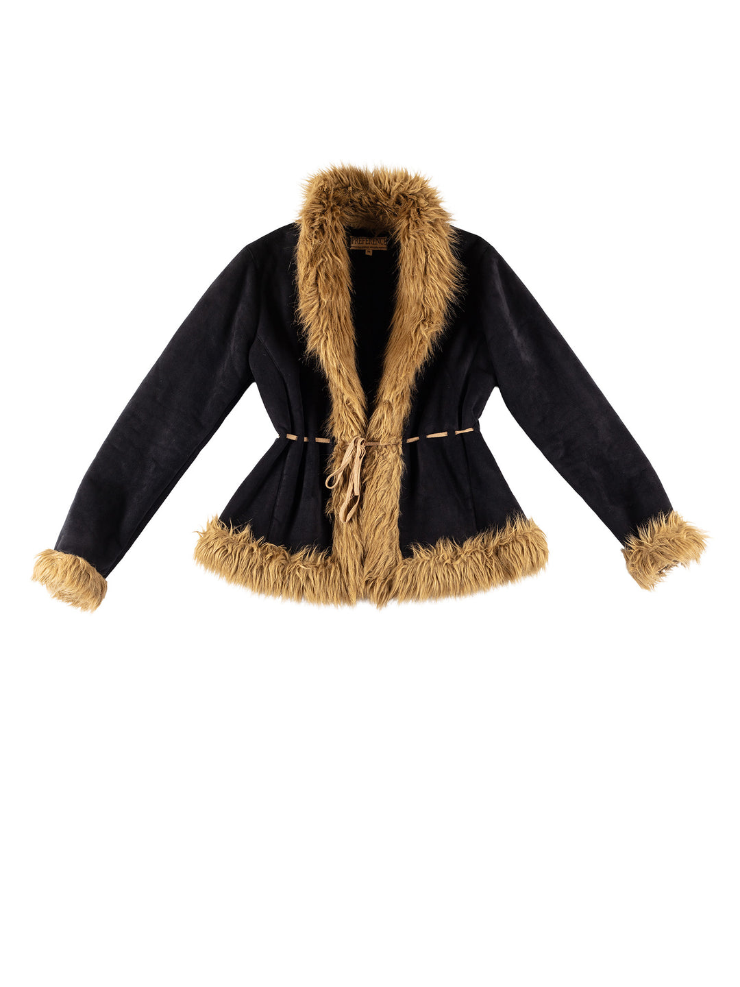 Vintage 70's Women Faux Sheepskin Coat in BlueMN654