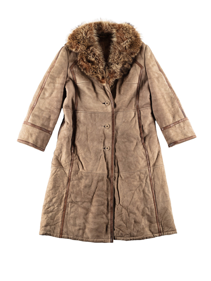Vintage 70's Women Sheepskin Coat in BeigeMN817
