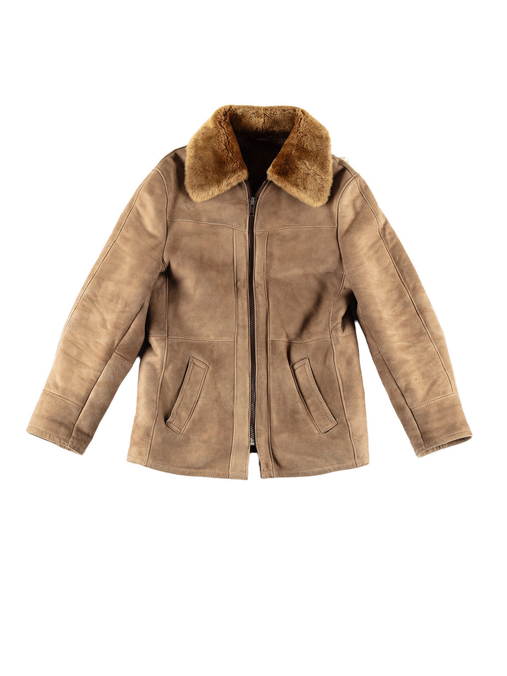 Vintage 70's Men Sheepskin Jacket in BeigeVN740