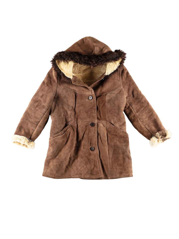 Vintage 70's Women Sheepskin Coat in BrownMN429