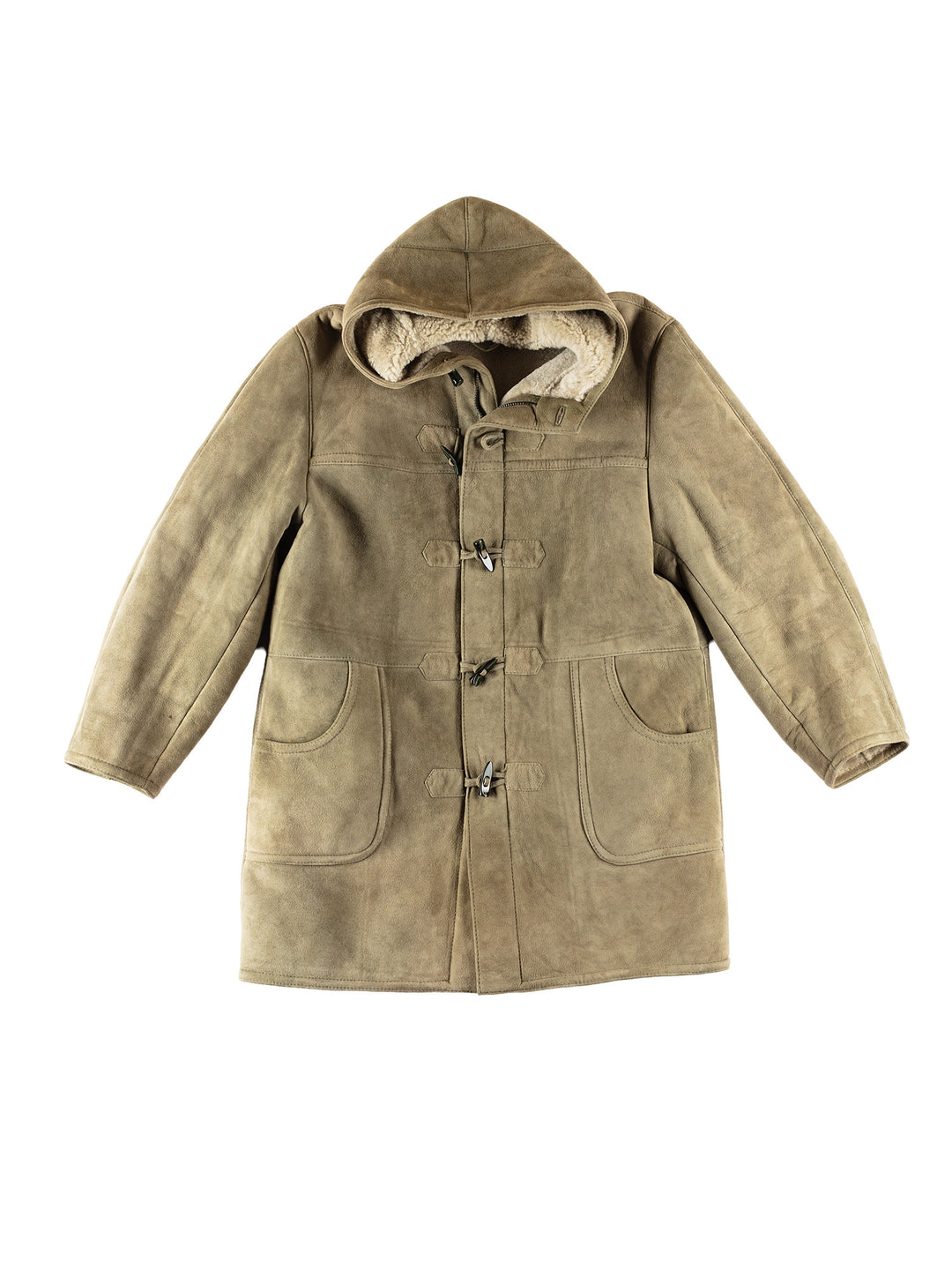 Vintage 80's Men Sheepskin Coat in GreenVN677