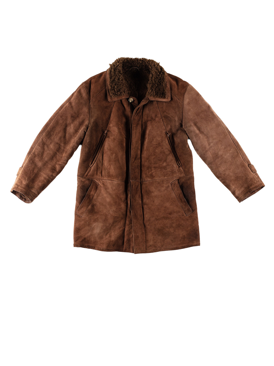 Vintage 80's Men Sheepskin Coat in BrownVN642