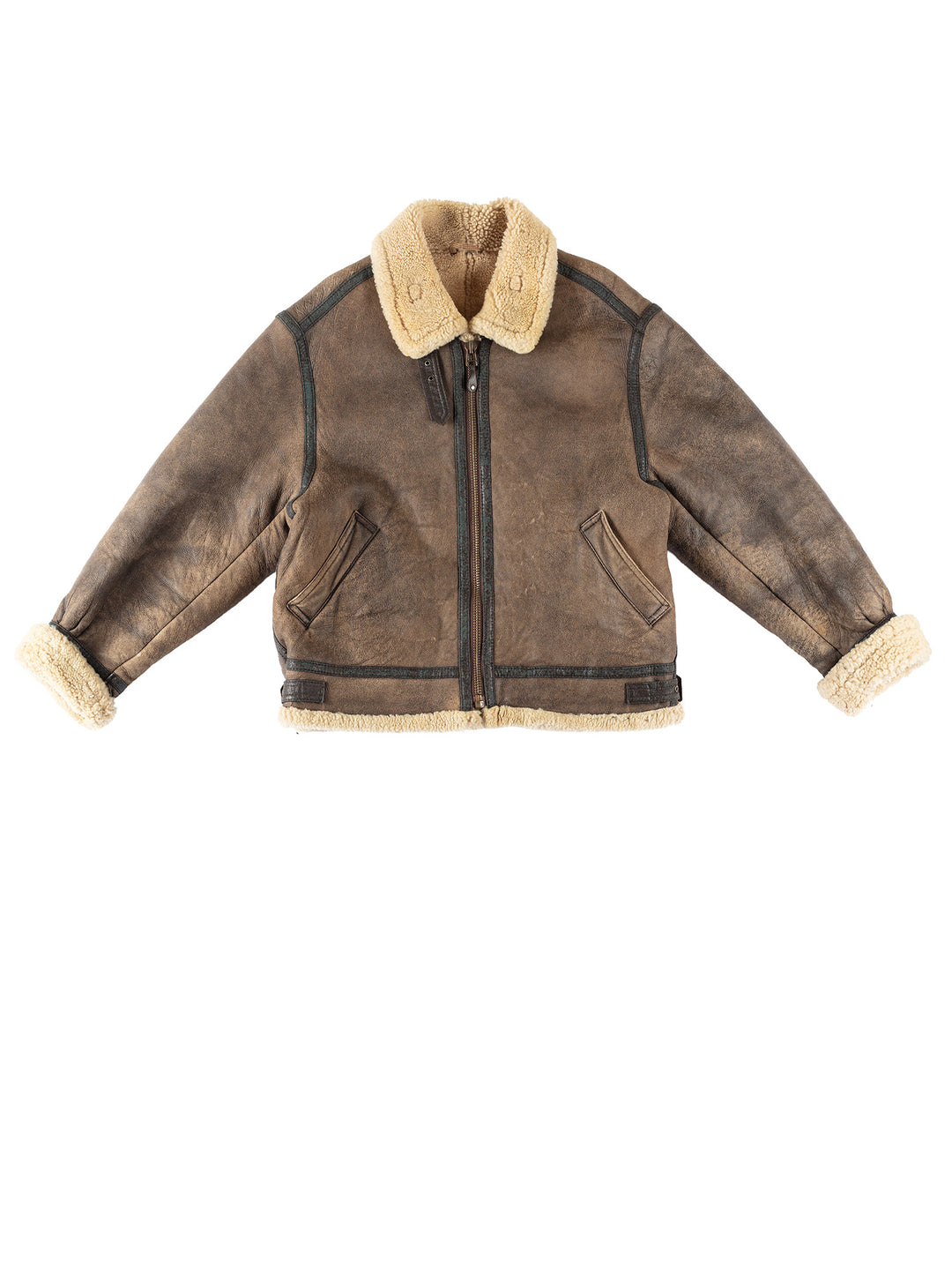 Vintage 80's Men Sheepskin Jacket in BrownVN267