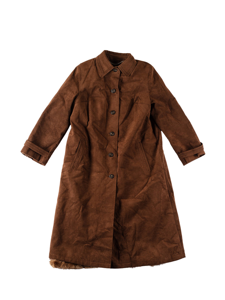 Vintage 70's Women Polyester Blend Coat in BrownMN575