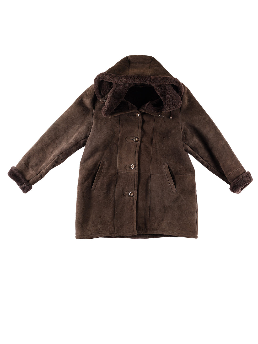 Vintage 80's Women Sheepskin Coat in BrownMN306