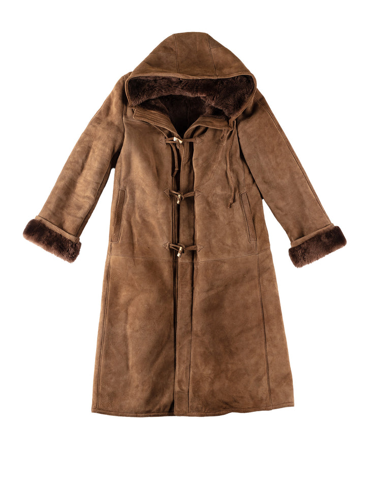 Vintage 70's Women Sheepskin Coat in BrownMN549