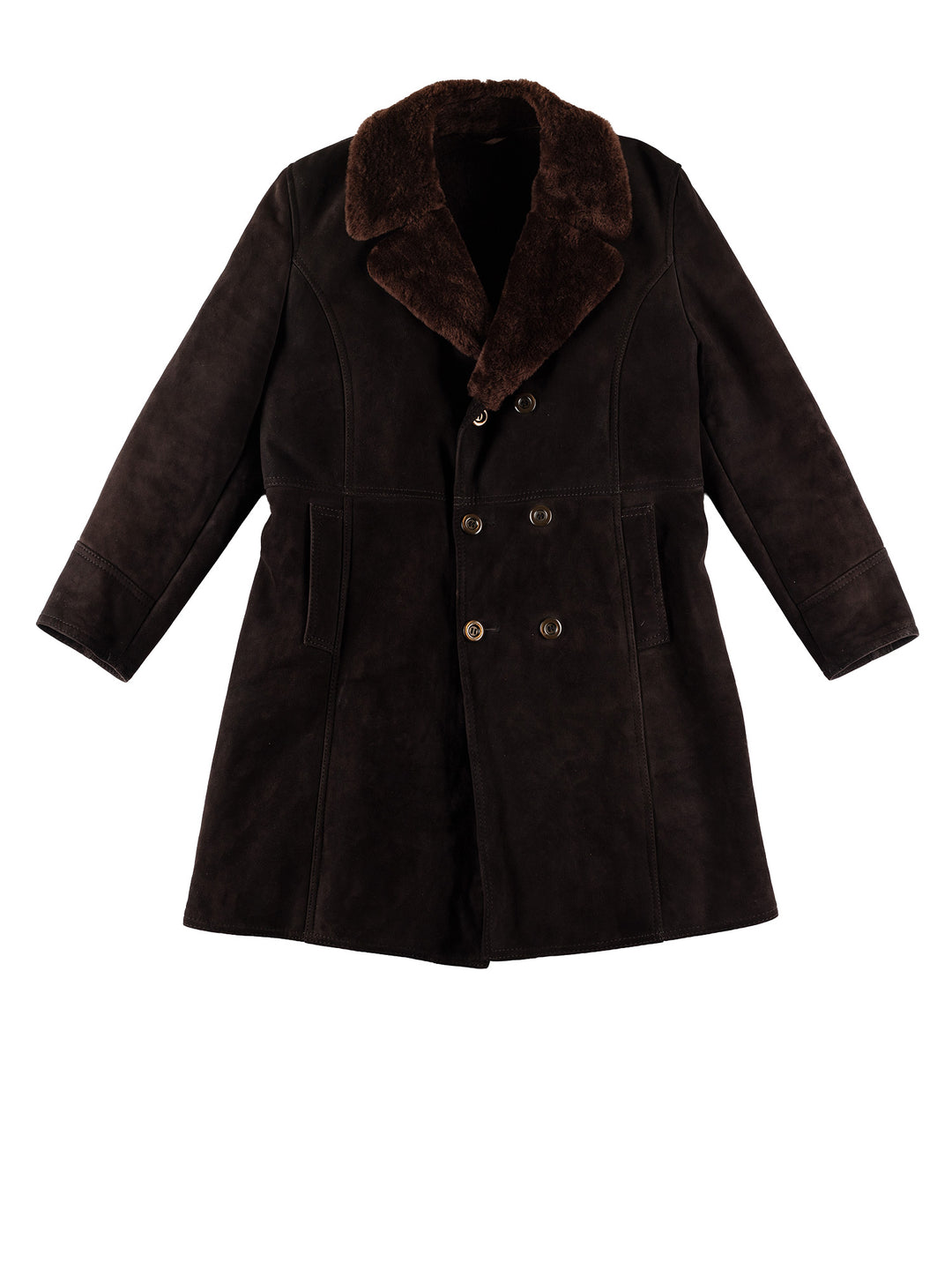 Vintage 70's Men Sheepskin Coat in BrownVN633