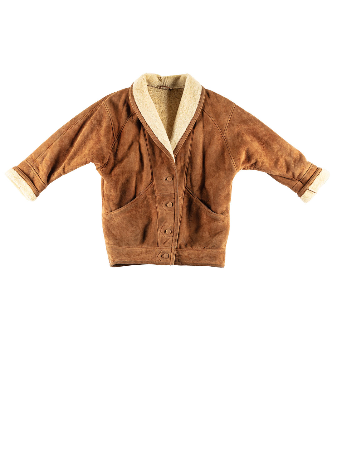 Vintage 80's Women Sheepskin Coat in BrownMN397
