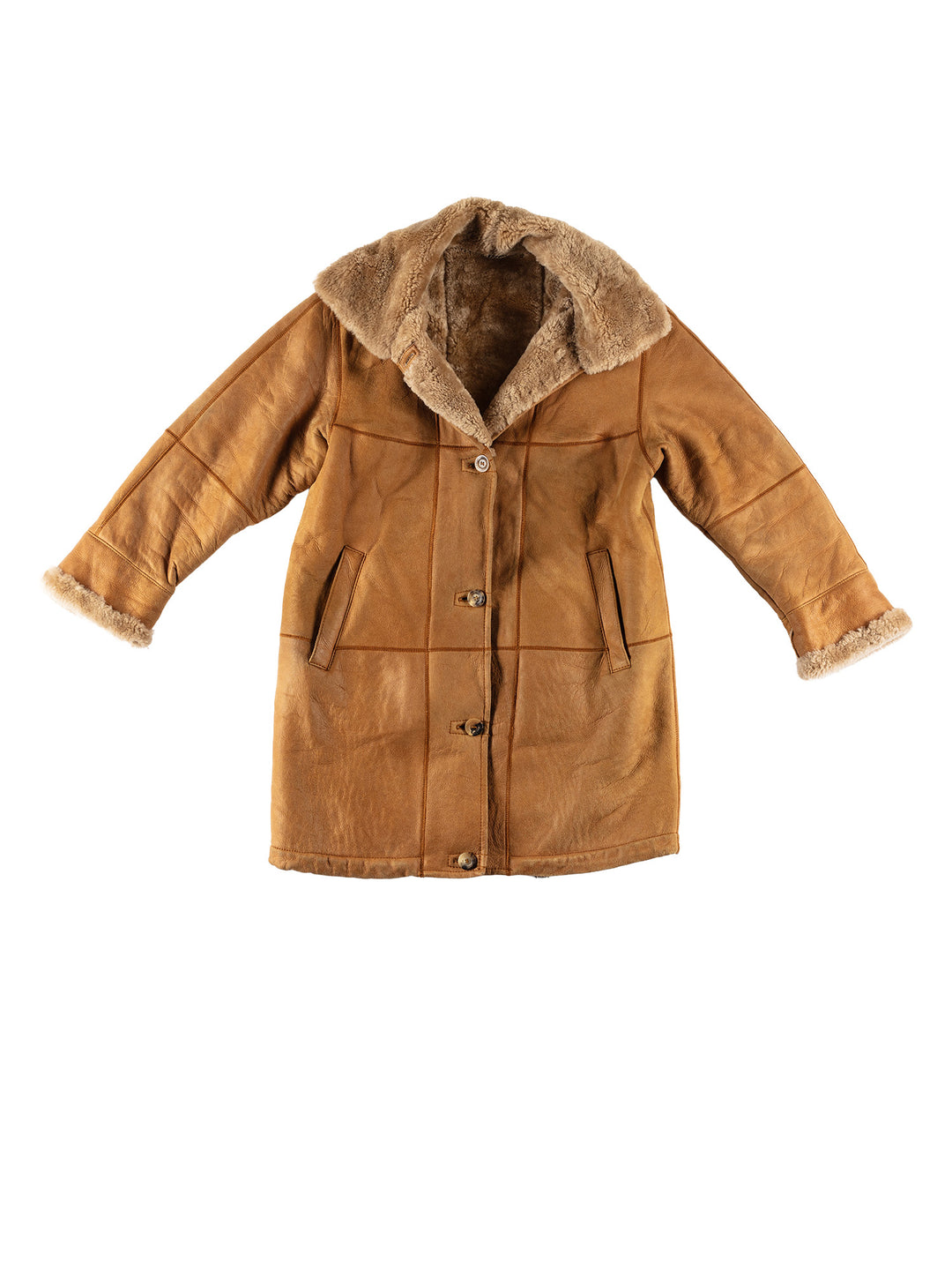 Vintage 80's Women Sheepskin Coat in BrownMN616