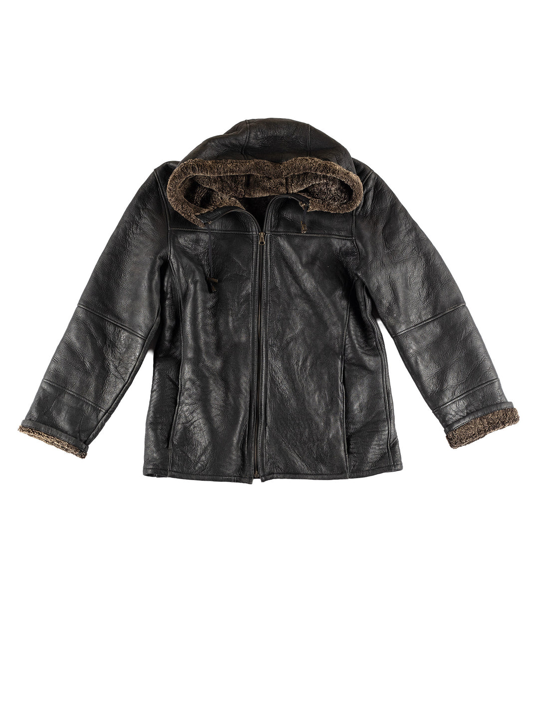 Vintage 80's Men Sheepskin Jacket in BlackVN463
