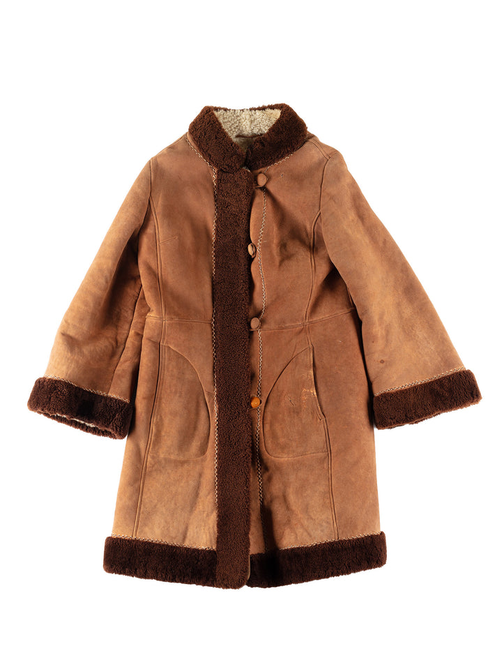 Vintage 70's Women Sheepskin Coat in BrownMN761