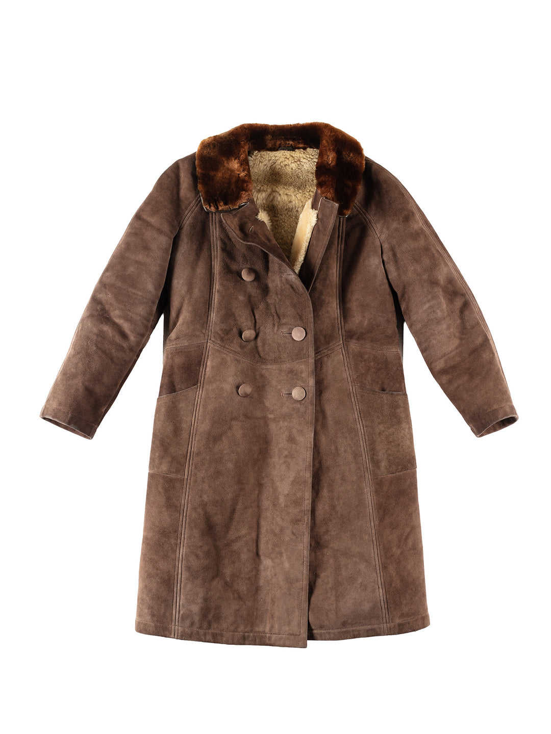 Vintage 80's Women Sheepskin Coat in BrownMN268