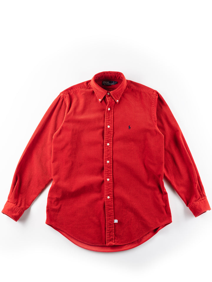 Vintage 00's Men Ralph Lauren Corduroy Shirt in Red