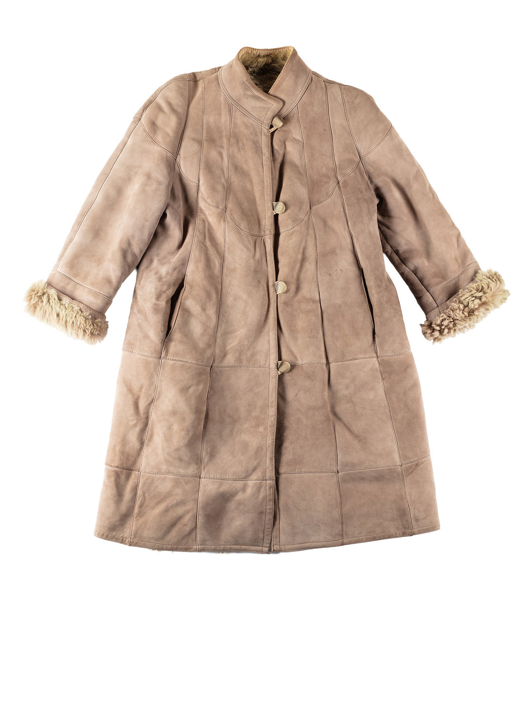 Vintage 80's Women Sheepskin Coat in BeigeMN555