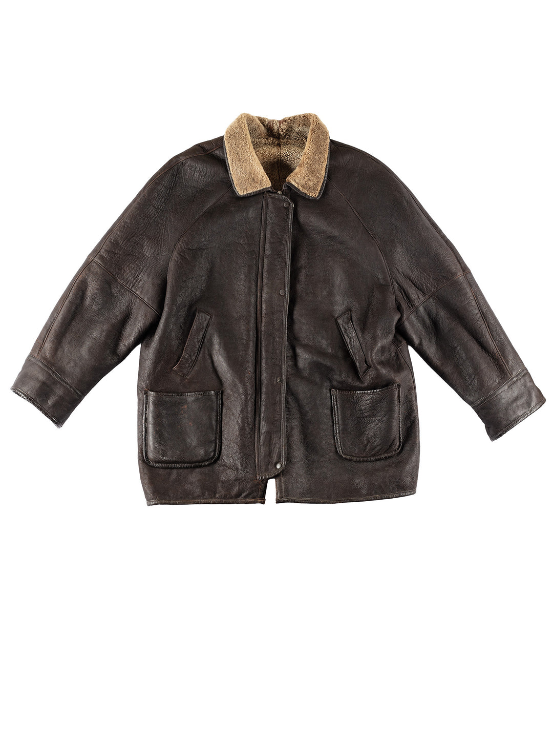 Vintage 80's Men Sheepskin Coat in BlackVN648