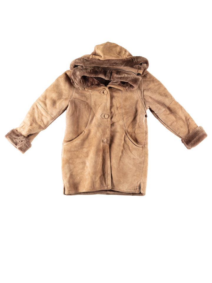Vintage 80's Women Sheepskin Coat in BrownMN307