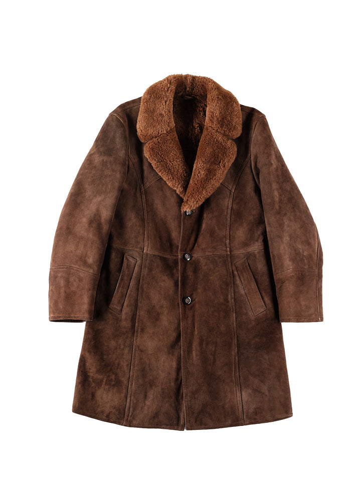 Vintage 70's Men Sheepskin Coat in BrownVN303
