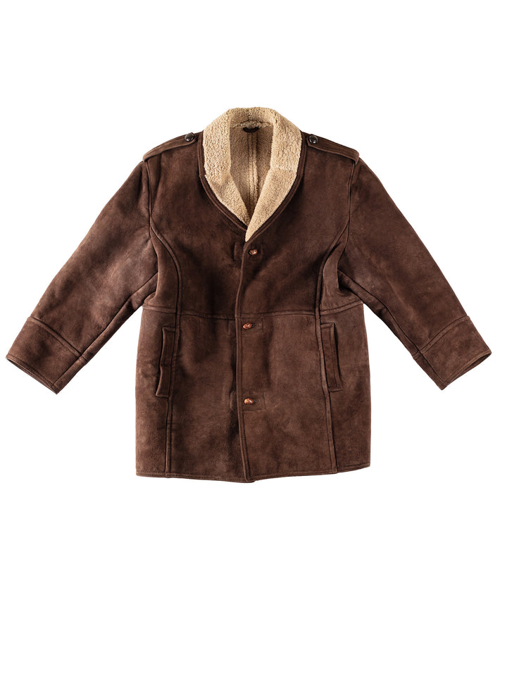 Vintage 80's Men Sheepskin Coat in BrownVN335