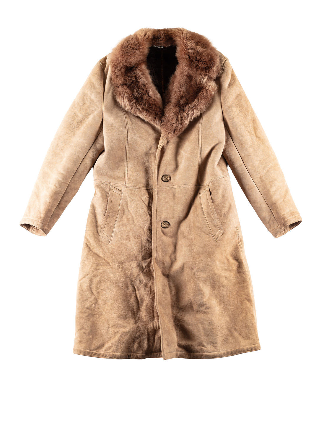 Vintage 70's Men Sheepskin Coat in BeigeVN791