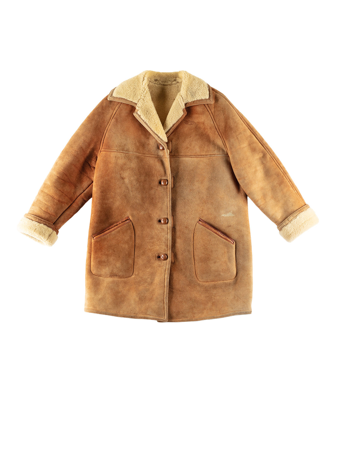 Vintage 80's Women Sheepskin Coat in BrownMN791