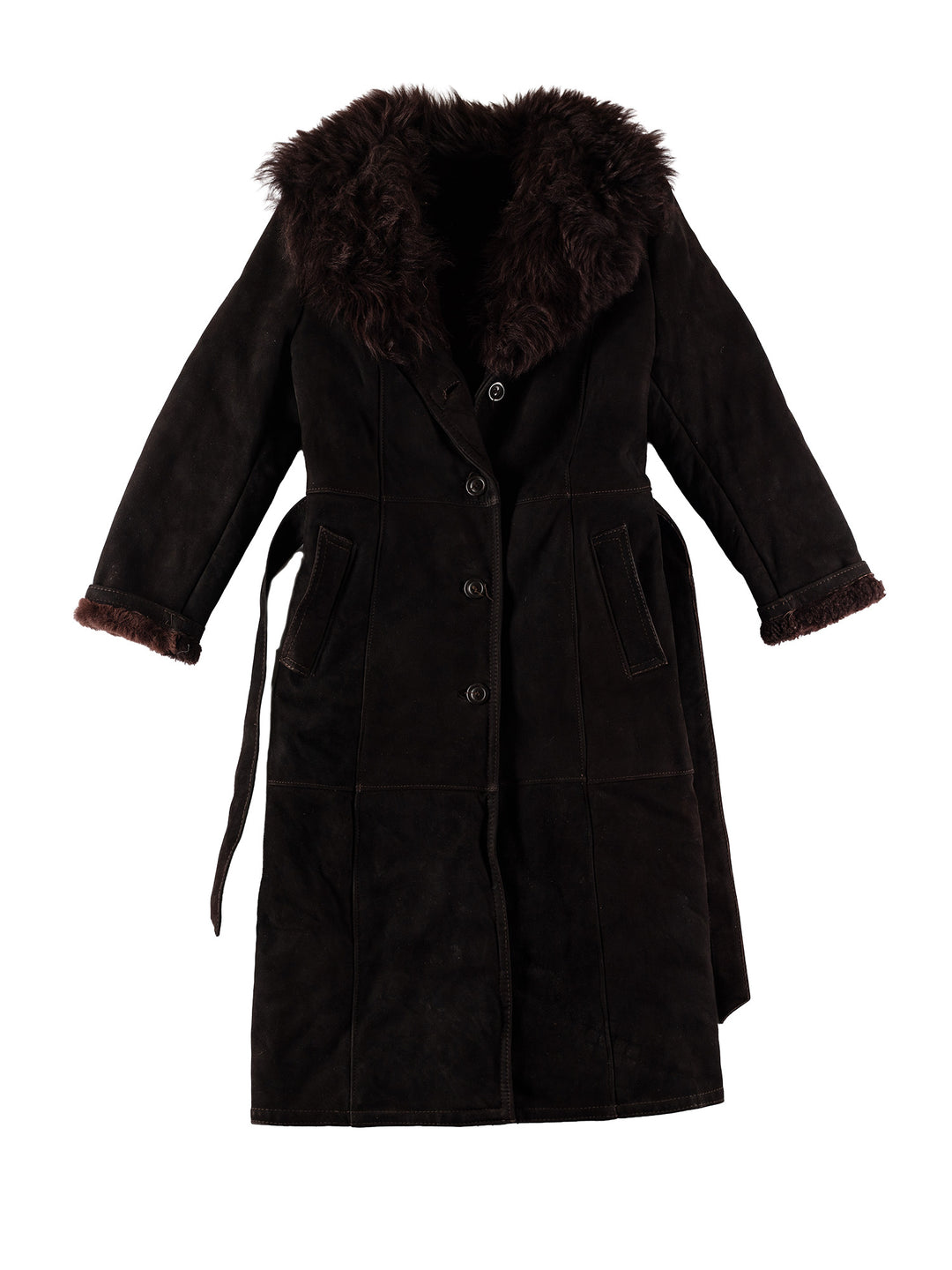Vintage 70's Women Sheepskin Coat in BrownMN686