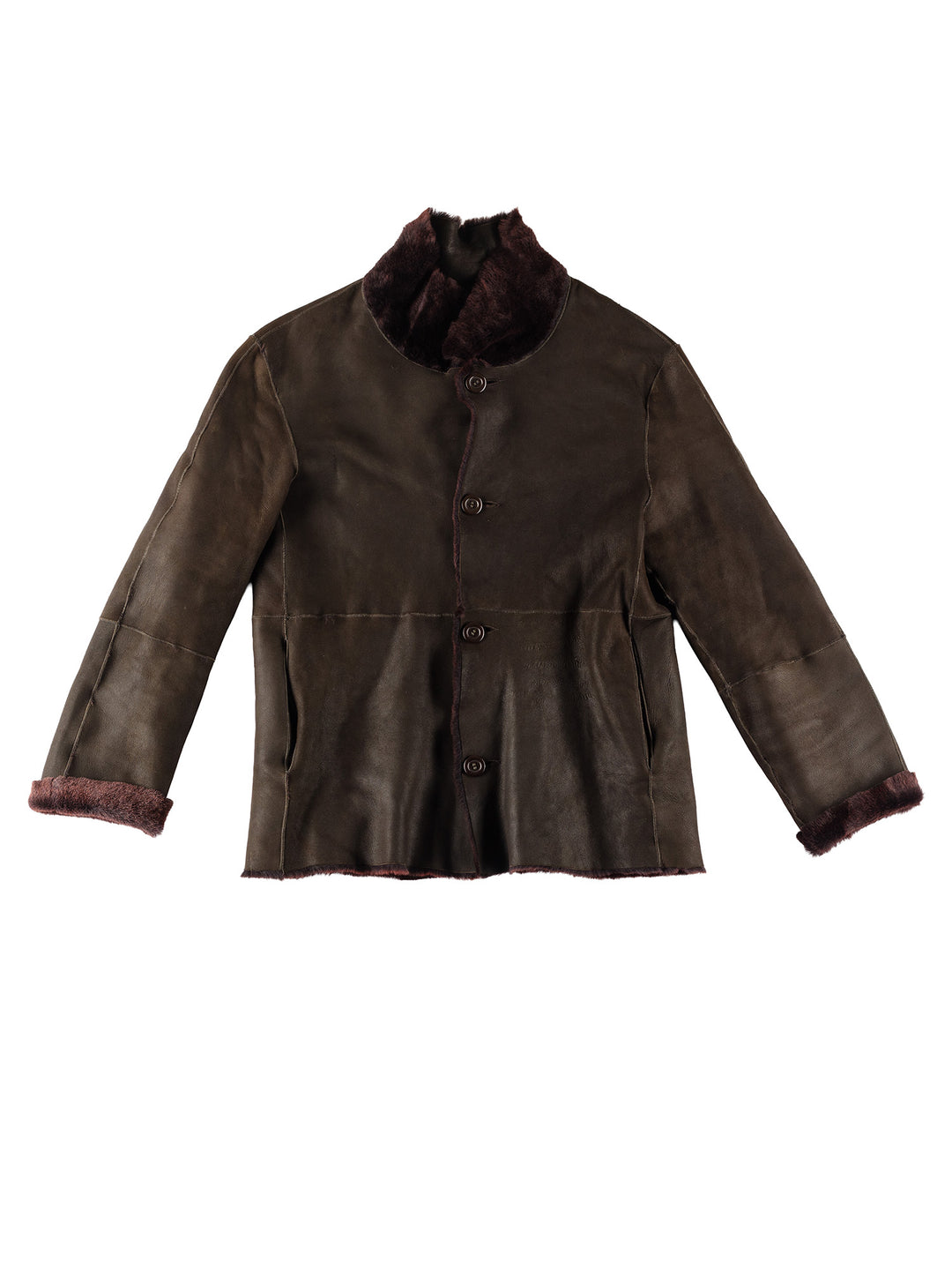 Vintage 90's Men Sheepskin Jacket in BrownVN396