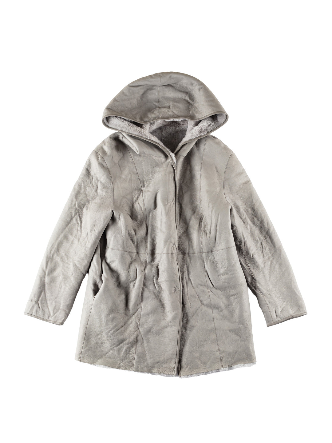 Vintage 70's Women Sheepskin Coat in GrayMN690