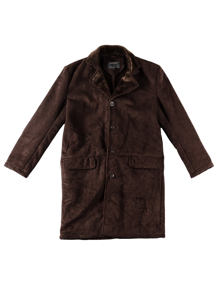 Vintage 90's Men Faux Sheepskin Coat in BrownMN512