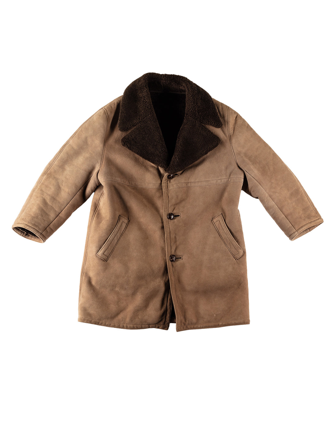 Vintage 70's Men Sheepskin Coat in BrownVN553