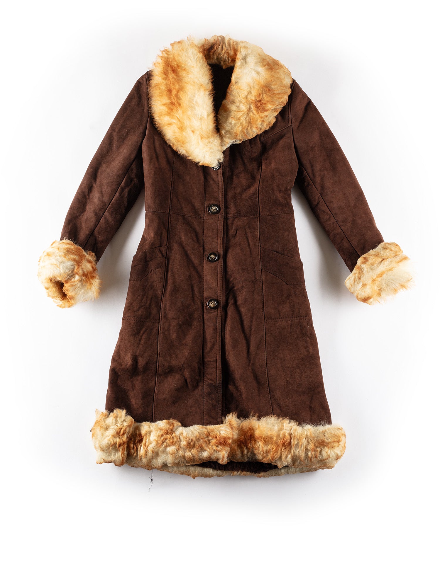 Online Vintage Store | Vintage 70's Women Sheepskin Coat in Brown