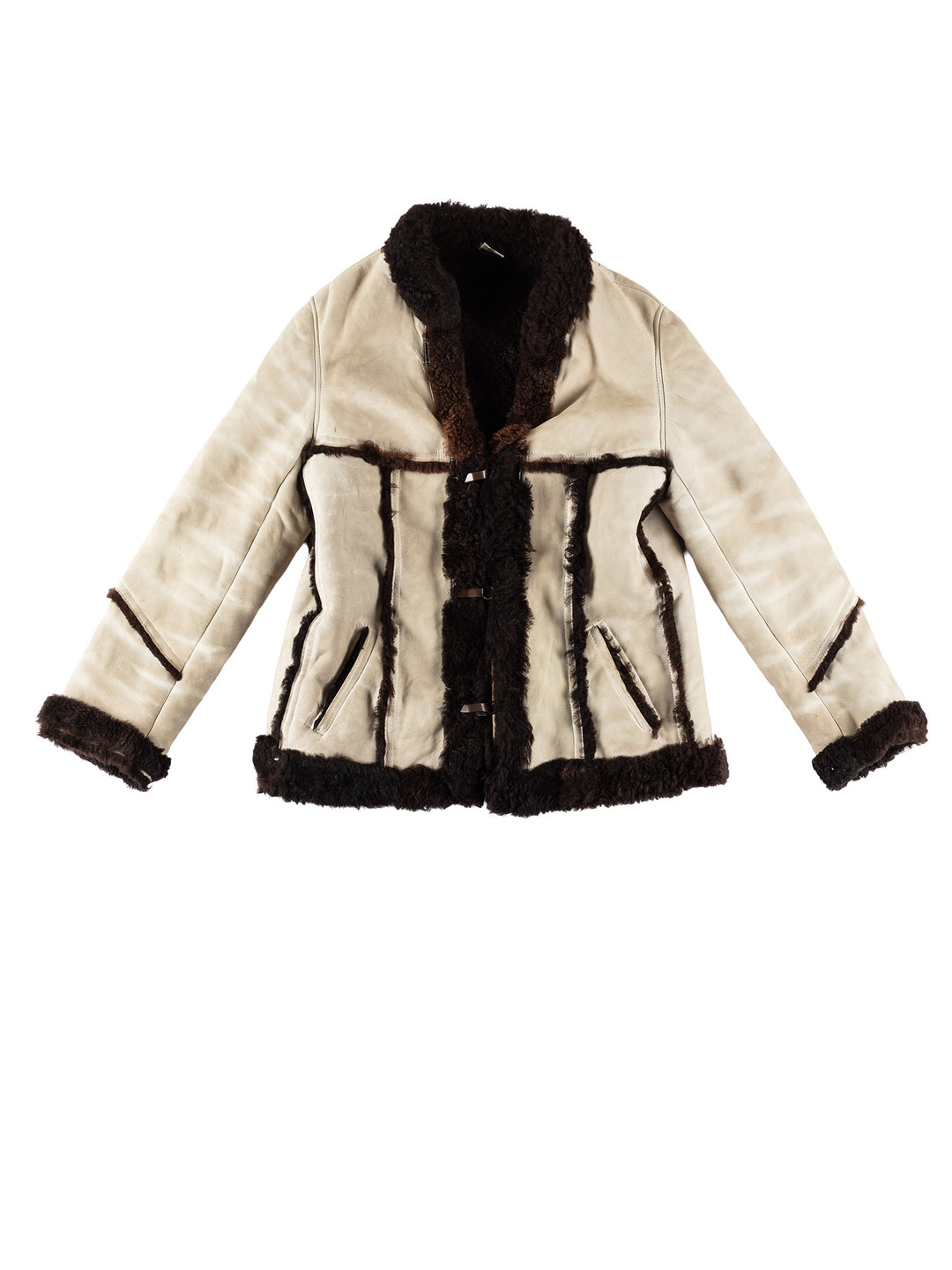 Vintage 70's Women Sheepskin Jacket in WhiteMN613