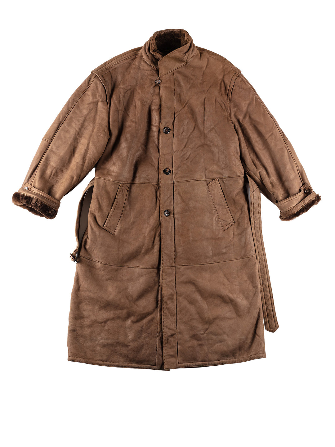 Vintage 80's Men Sheepskin Coat in BrownVN680