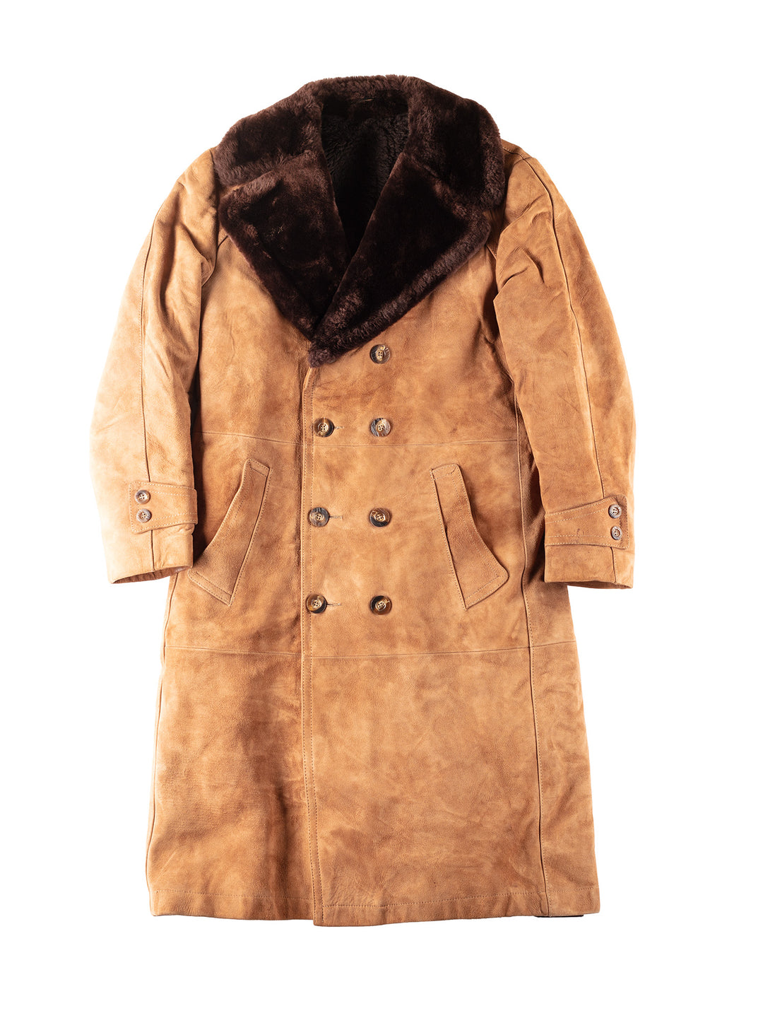 Vintage 70's Men Sheepskin Coat in Brown
