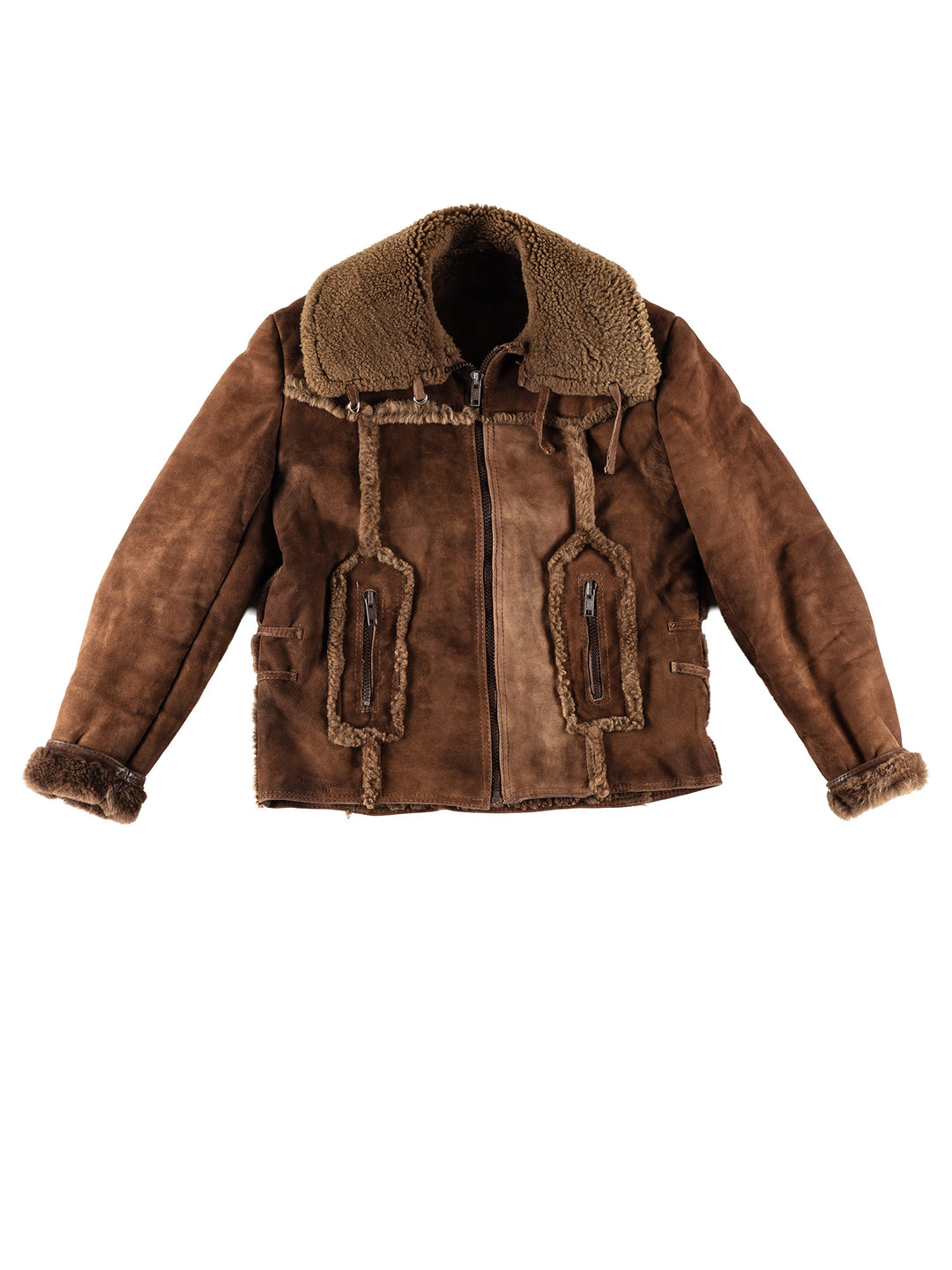 Vintage 70's Men Sheepskin Jacket in BrownVN653