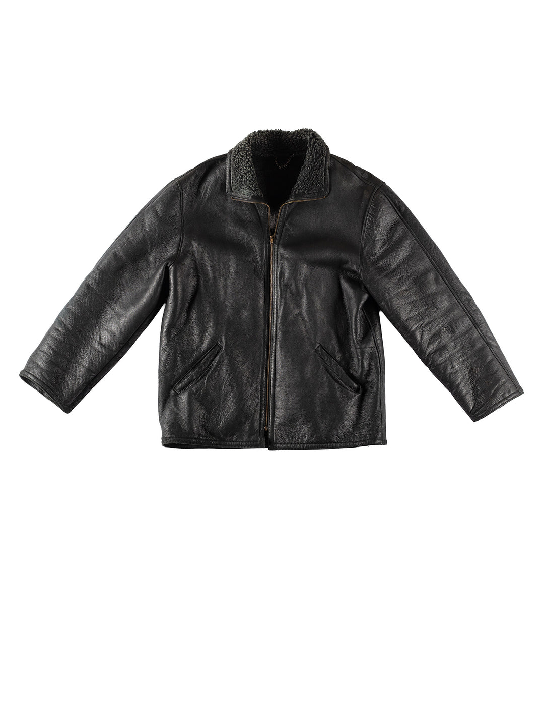 Vintage 90's Men Sheepskin Coat in BlackVN400