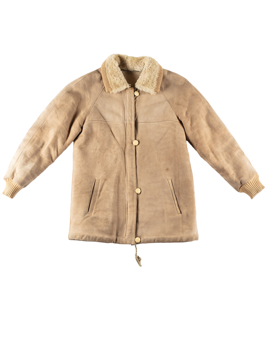 Vintage 80's Women Sheepskin Jacket in Beige