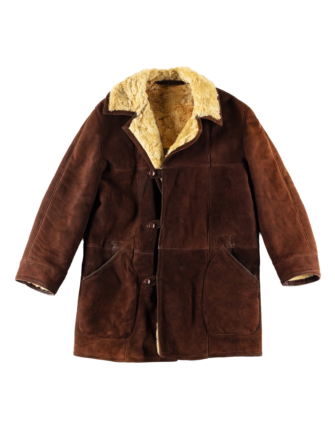 Vintage 70's Men Sheepskin Coat in BrownVN757