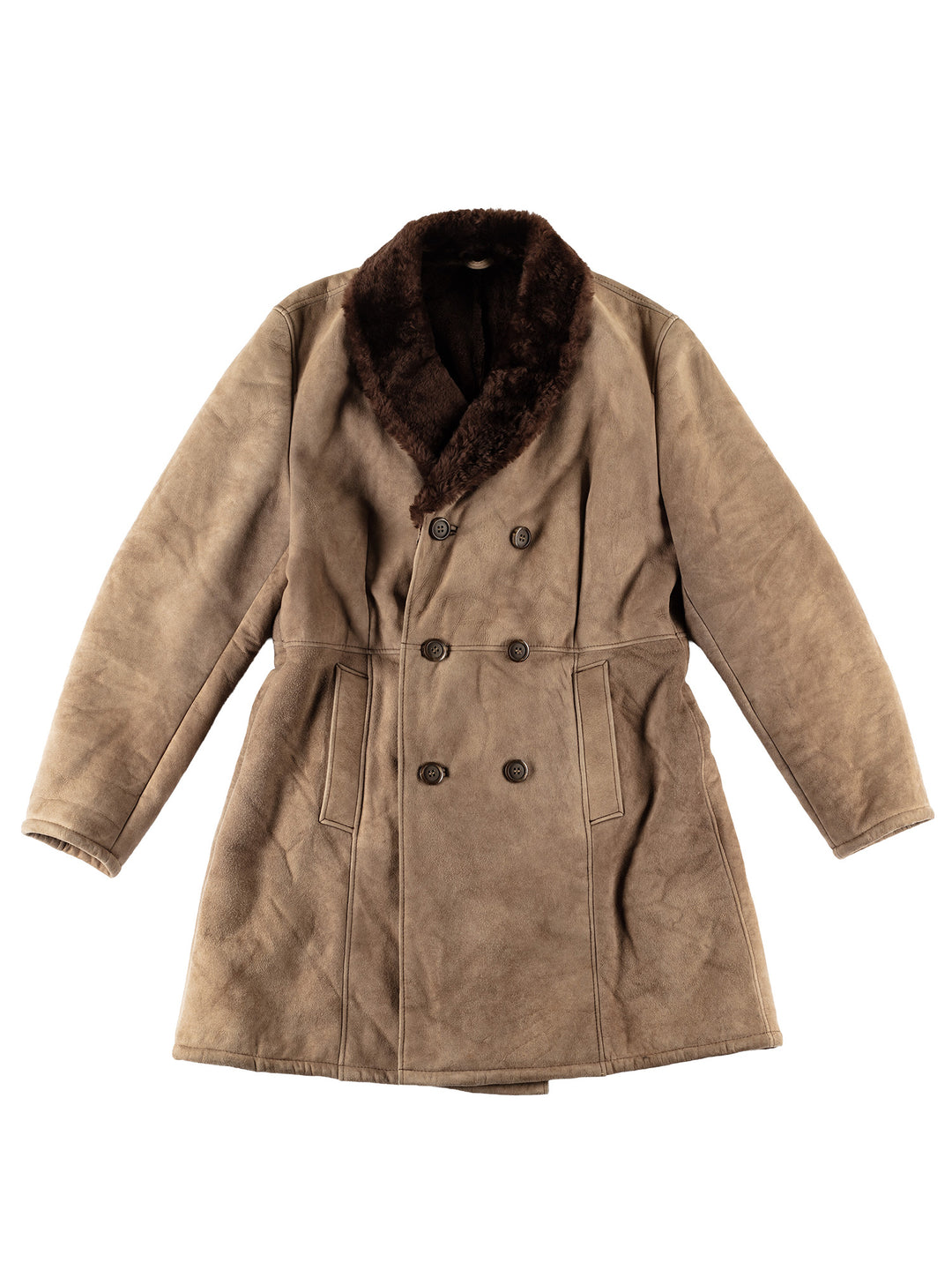 Vintage 70's Men Sheepskin Coat in BeigeVN567