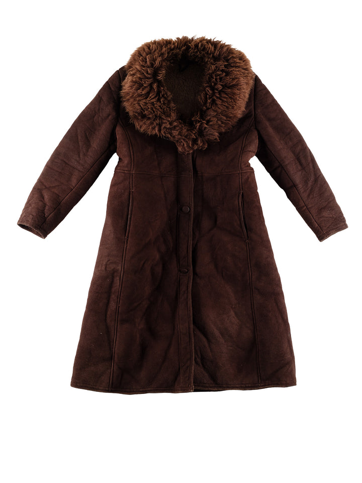Vintage 70's Women Sheepskin Coat in BrownMN506