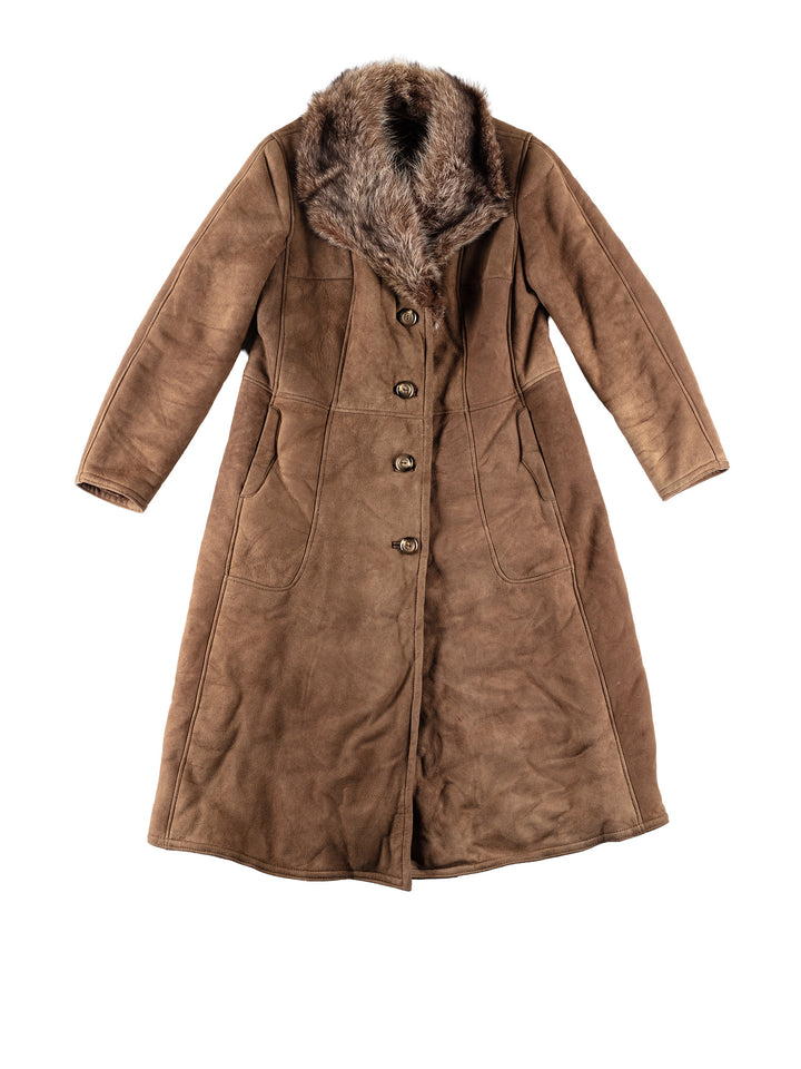 Vintage 70's Women Sheepskin Coat in BrownMN644