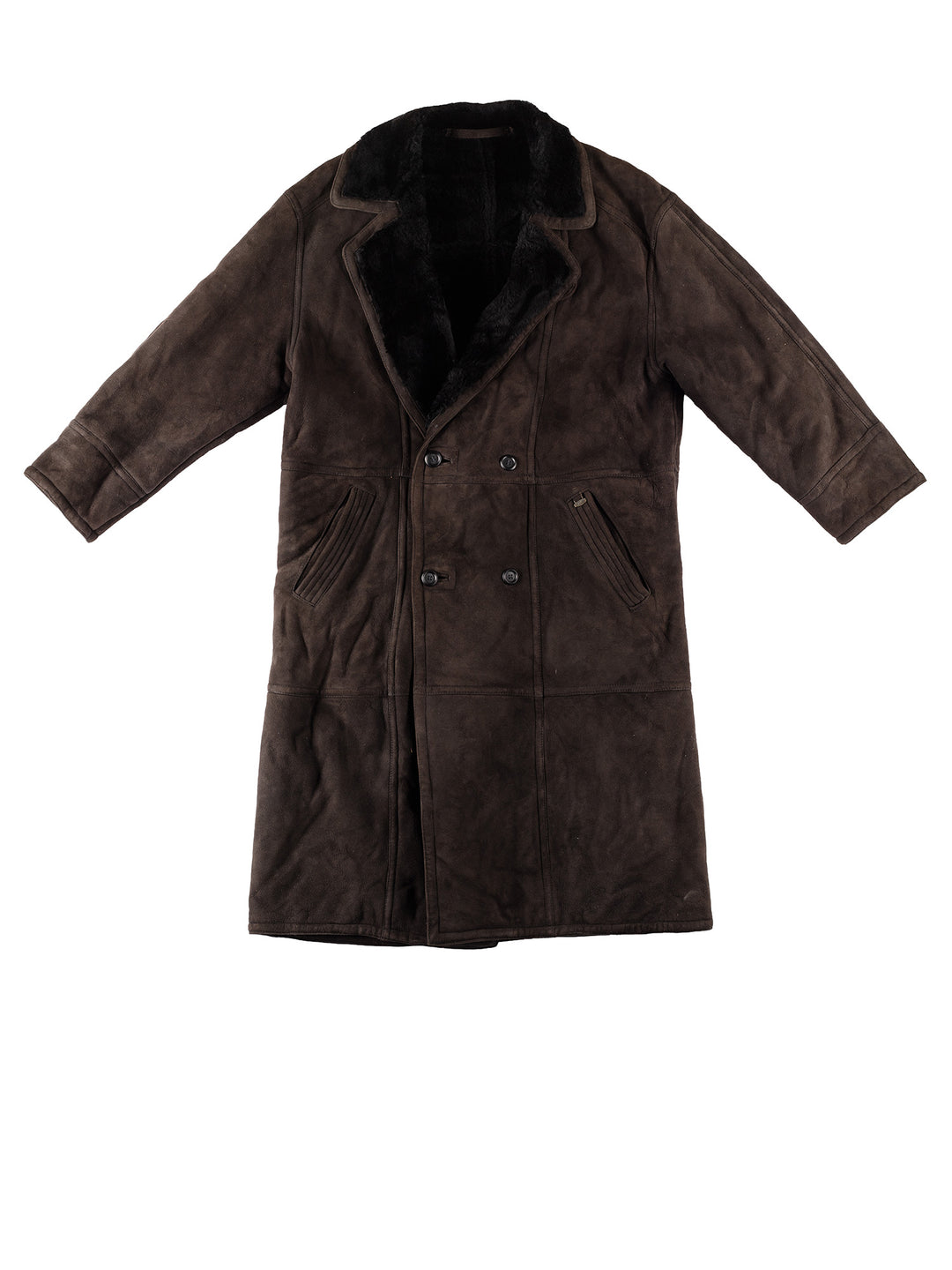 Vintage 80's Men Sheepskin Coat in BrownVN433