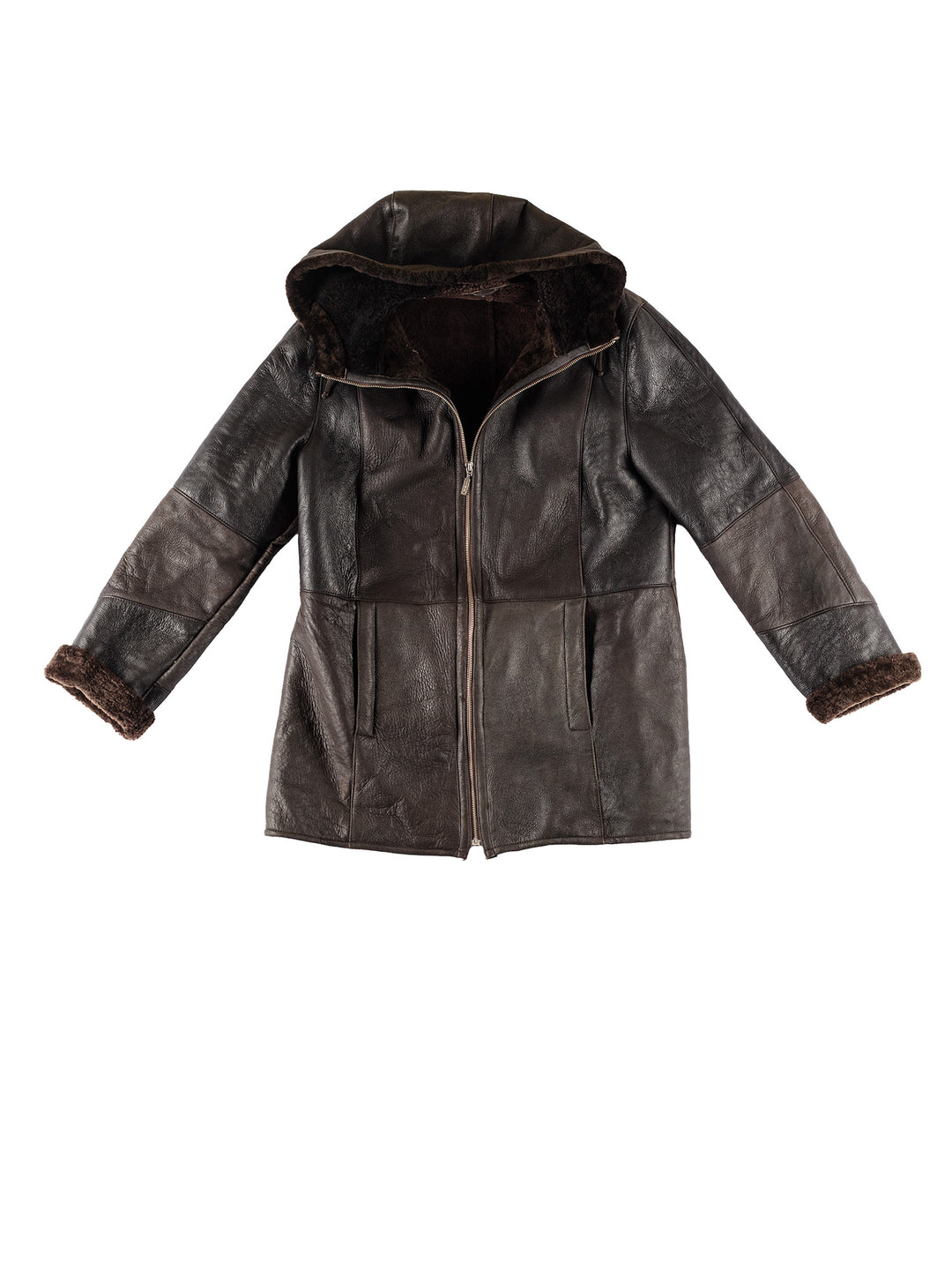 Vintage 80's Women Sheepskin Coat in BrownMN445