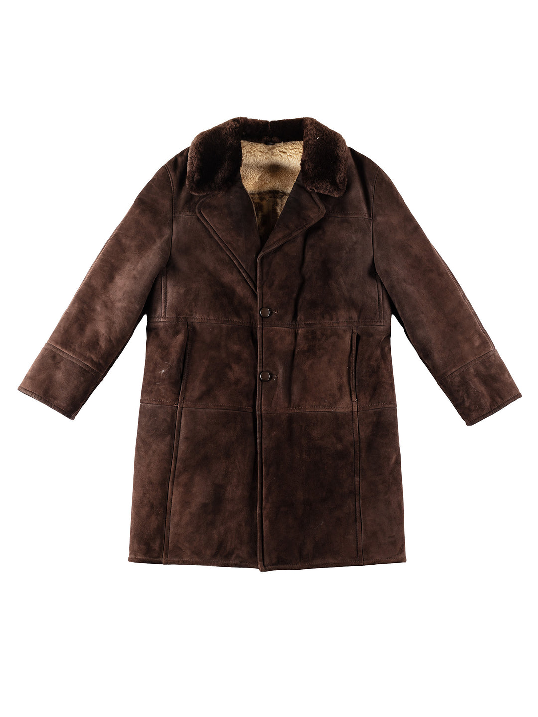 Vintage 80's Men Sheepskin Coat in BrownVN398