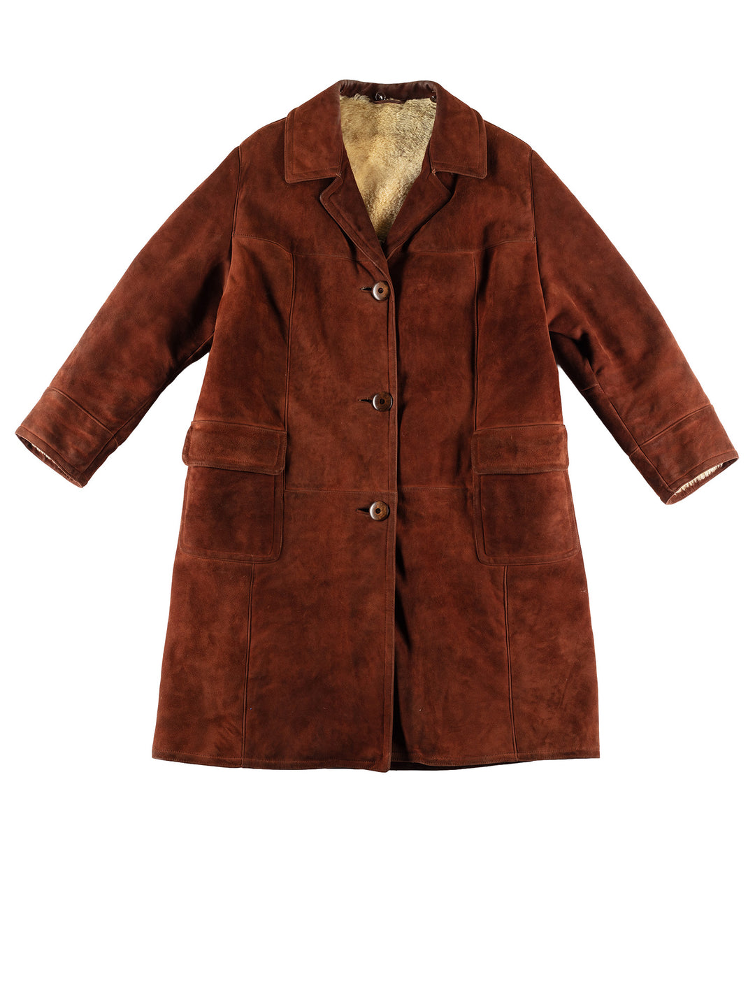 Vintage 80's Women Sheepskin Coat in BrownMN501