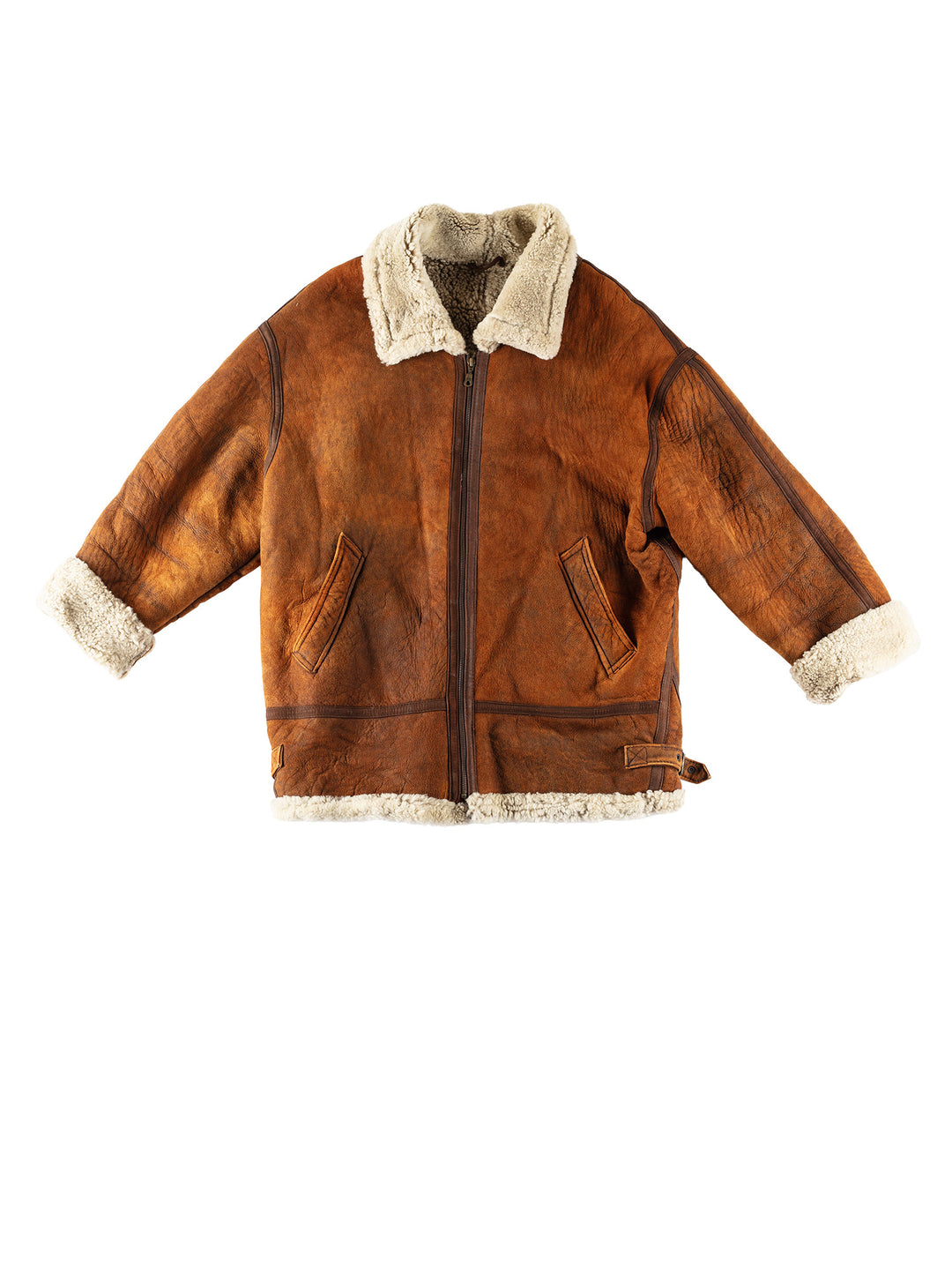 Vintage 80's Women Sheepskin Coat in BrownMN472