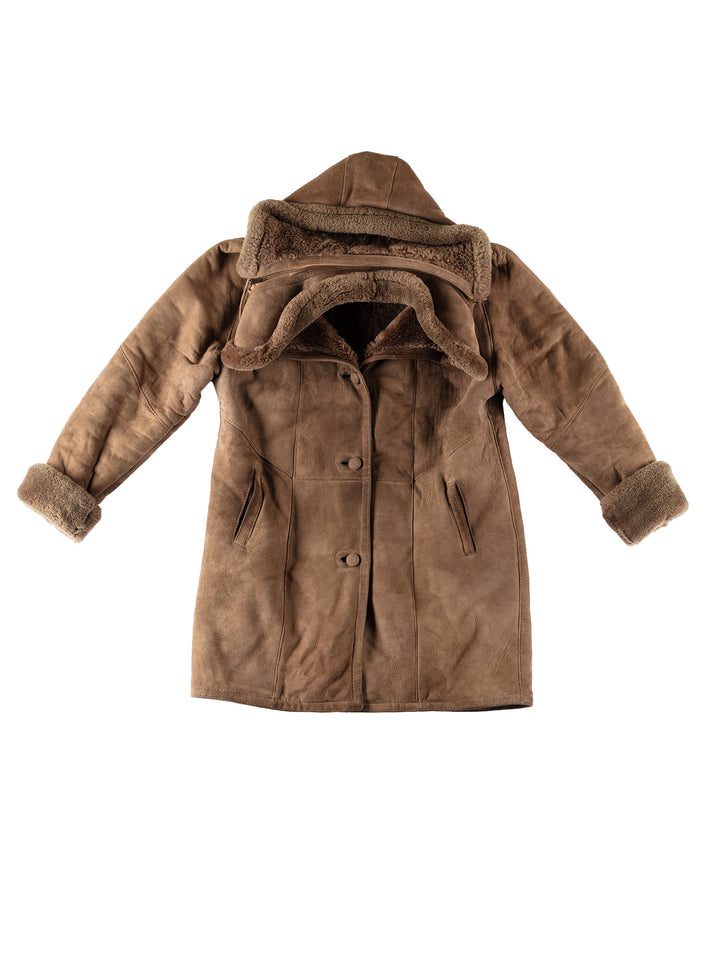 Vintage 70's Women Sheepskin Coat in BrownMN540